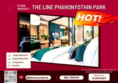 Condos for rent : 🧚‍♀️For Rent 🌞 : The Line Phahonyothin Park  next to Ha Yeak Lad Prao BTS. Need more information, please contact via Line ID : @ghouse.property