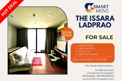Condos for sale Kunnatee Rutharam Wittayakhom School : For Sale ! city view, corner room, South Facing, high floor 28+ !! Code C20251000047...The Issara Ladprao, 2 bed, 2 bath, furnished, Special Deal!