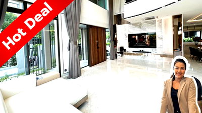 บ้านเดี่ยวให้เช่า : ให้เช่าบ้านเดี่ยวสุดหรู 5 ห้องนอน ตกแต่งสวย พร้อมเข้าอยู่ Grand Bangkok Boulevard East Rama 9