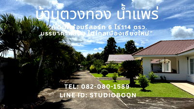Land for sale Wat Suwan Pradit (Wat Chang Kham Noi) : Call : 082-080-1589 Tuangthong Namprae Home, land and resort 6 rai, Nam Phrae Subdistrict, Hang Dong, Chiang Mai