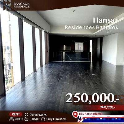 เช่าคอนโด รพ.เซนต์หลุยส์ :  Hansar Residences Bangkok ✨ Spacious Unit with Sport Club View 🌳 ใกล้ BTS ราชดำริ 