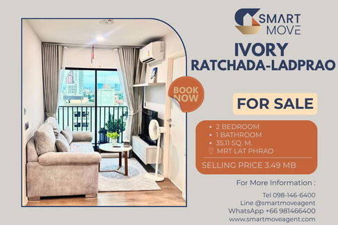🔥 สำหรับขาย !! 🔥 Code C20251000048..........Ivory Ratchada-Ladprao, 2 ห้องนอน, 1 ห้องน้ำ, แต่งครบ, ราคาพิเศษ!!📣📣