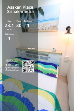 T49OTB Condo For Rent Asakan Place Srinakarindra 23.16 Sq.M. Floor 30 line id : @livinglegacy