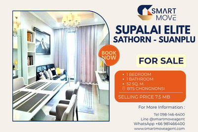 Condos for sale Sathorn Thani Tower : 🔥 Sale with tenant !!🔥 Code C20221201364.....Supalai Elite Sathorn - Suanplu, 1 bedroom, 1 bathroom, high floor 13++, furnished, Special Deal!!📣📣
