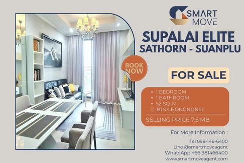 🔥 Sale with tenant !!🔥 Code C20221201364.....Supalai Elite Sathorn - Suanplu, 1 bedroom, 1 bathroom, high floor 13++, furnished, Special Deal!!📣📣