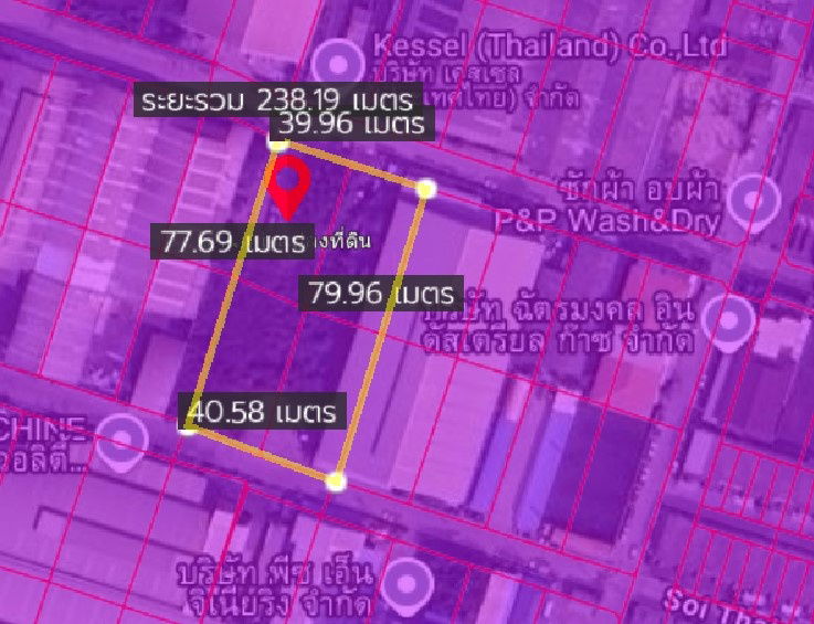 รูป ที่ดินเปล่า 2-0-0 ไร่ ติดถนน 2 ด้าน ผังเมืองที่สีม่วง  อุตสาหกรรมและคลังสินค้า  ซ. ไทยประกัน 1 บางพลี - รูปที่ 2/16