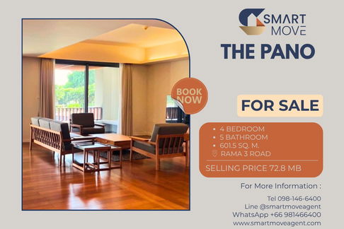 ขายพร้อมผู้เช่า !! Penthouse !! 2 สระว่าบน้ำ, ห้องหายาก, ที่จอดรถ 5 คัน, ทำเลดี!! 🔥 Code C20251000030.....The Pano, 4 นอน, 5 น้ำ, แต่งครบ, ราคาพิเศษ!
