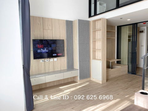 ให้เช่า 🏠 คอนโด The rich rama 9 (เดอะริชพระราม 9) Duplex 1 ห้องนอน 1 ห้องน้ำ 🚆 กั้นห้องสวย พร้อมอยู่ ใกล้แอร์พอร์ตเรลลิงก์ สถานีหัวหมาก