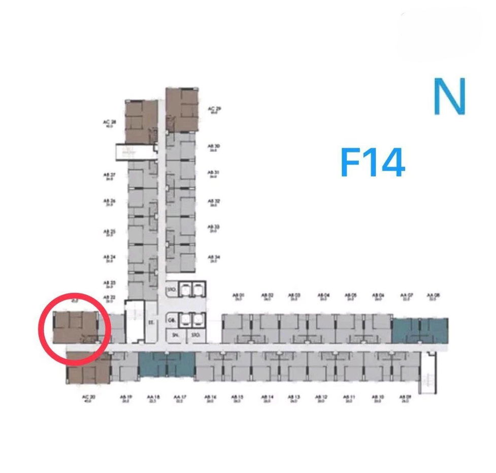 picture WS4978 [Rent] Aspire Ratchada - Wongsawang 💰 Rent 15,900 baht/month 📍 MRT Wong Sawang - 14/14
