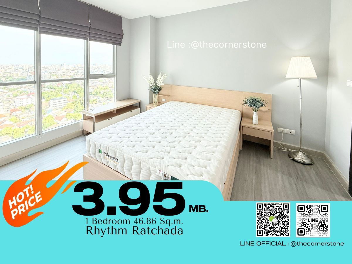 picture For Sale ❗️“𝐑𝐡𝐲𝐭𝐡𝐦 𝐑𝐚𝐭𝐜𝐡𝐚𝐝𝐚” Size 46 Sq.m. Floor 22 Near MRT-Ratchada  - 1/15