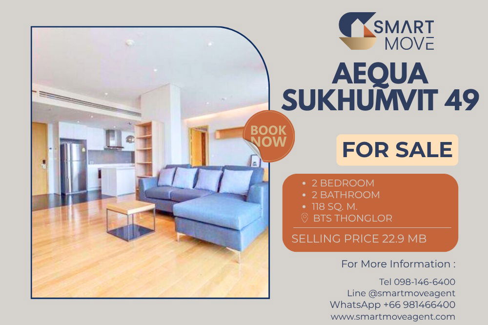 picture 🔥For Sale !! big size, high floor 29++ !! Code C20230500163..........Aequa Sukhumvit 49, 2 bedroom, 2 bathroom, furnished, Special Deal!! 🔥 - 1/9
