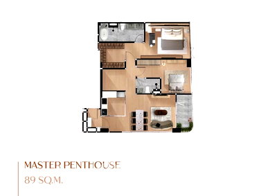 ขายคอนโด : คอนโด 2 ห้องนอน Aritier Penthouse at Ari ใกล้ BTS อารีย์ (ID 2364468)