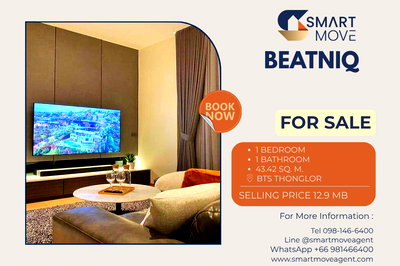 Condos for sale BTS Thong Lo (Thong Lor) : 🔥 Sale with tenant !! high floor 15++, premium location!! 🔥 Code C20221207143..........Beatniq, 1 bedroom, 1 bathroom, furnished, Special Deal!!📣📣