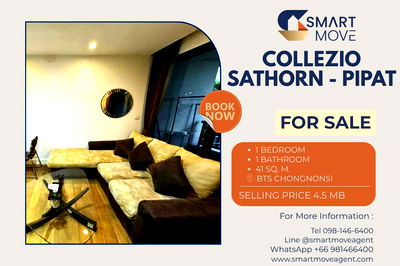 คอนโด MRT สามย่าน : 🔥 ขายพร้อมผู้เช่า !! ชั้นสูง 24++, วิวเมือง!! 🔥 Code C20251000034..........Collezio Sathorn - Pipat, 1 ห้องนอน, 1 ห้องน้ำ, แต่งครบ, ราคาพิเศษ!!📣📣