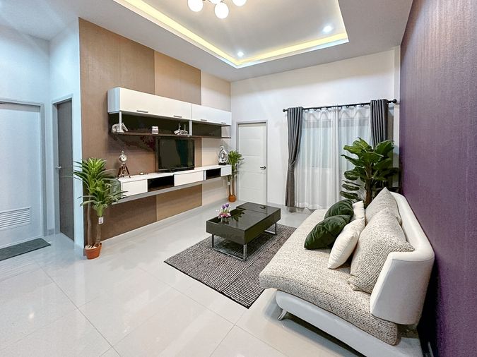 ขายบ้านใหม่มือ 1 ทาวเฮ้าส์ชั้นเดียว ปลวกแดง ระยอง เพียง 1.29 ล้าน กู้ธนาคารมีเงินเหลือ 