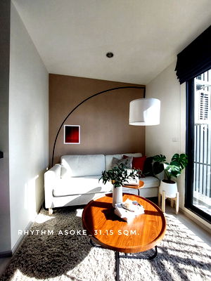 คอนโดให้เช่า : 🎉RENT, Well-designed fully Furnished 31.15 sqm. at Rhythm Asoke near MRT Phraram 9, Central Rama9, Fortune Town, Esplanade, Asoke, Airport Rail Link