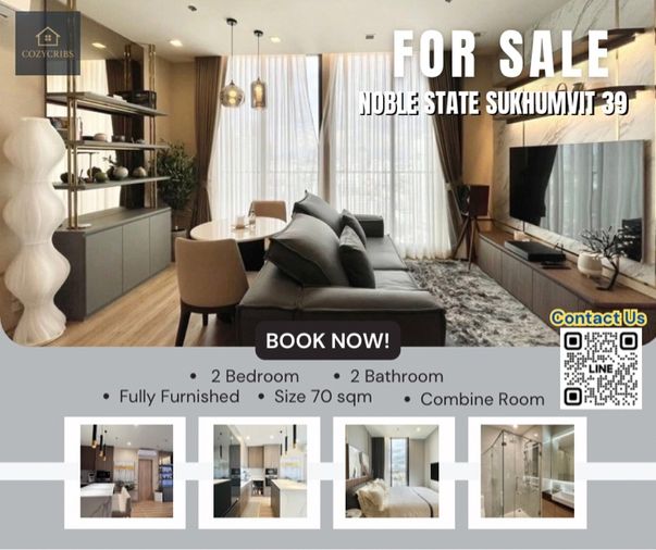 ✨ ขาย คอนโด Noble State 39 ห้อง Combine ใกล้ BTS พร้อมพงษ์ ห้องตกแต่งพร้อมอยู่ 