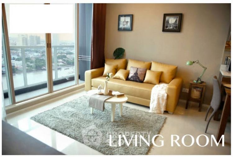 1-bed condo for rent, 50.5 sqm, Menam Residences