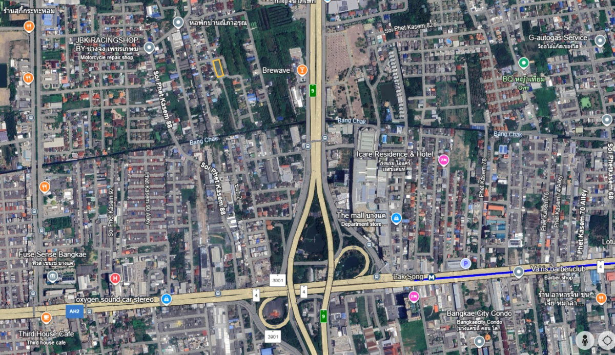 รูป ที่ดินซอยเพชรเกษม 88 แปลงสวยหน้ากว้าง 350 ตร.ว. 7นาทีถึง เดอะมอลล์บางแค - รูปที่ 2/3