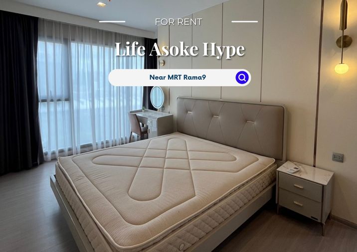 Life Asoke Hype | Price 40,000 baht | Beautiful room, great view, fully furnished, ready to move in