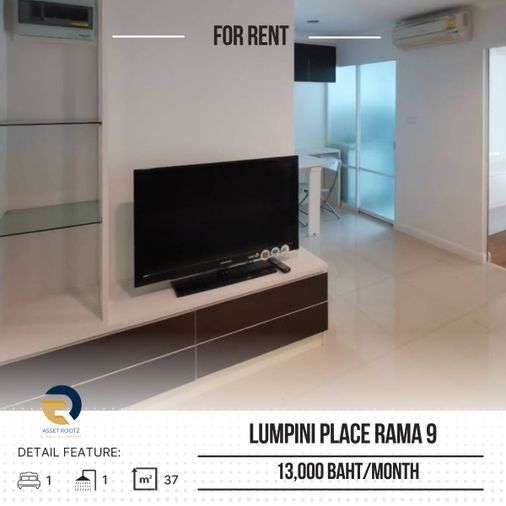 ให้เช่า 🔥Lumpini Place Rama9 - Ratchada 🔥เฟอร์นิเจอร์ เครื่องใช้ไฟฟ้าครบ >>ติดต่อเราที่ Line@assetrootz