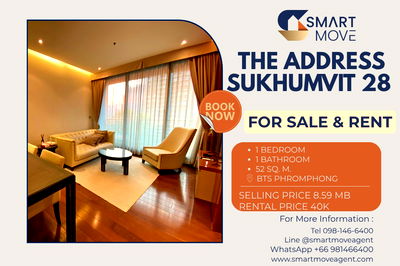 คอนโด BTS พร้อมพงษ์ : 🔥 สำหรับขาย- เช่า !! ห้องไซส์ใหญ่, มี Sexy bathtub!!  Code C20230205677...The Address Sukhumvit 28, 1 นอน, 1 น้ำ, แต่งครบ, พร้อมเข้าอยู่, ราคาพิเศษ!