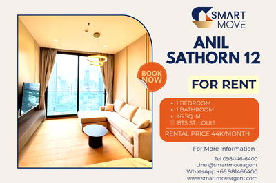 เช่าคอนโด BTS เซนต์หลุยส์ :  สำหรับเช่า ! โครงการระดับ Super Luxury !! วิวเมือง, ชั้นสูง34+, ห้องทิศเหนือ!! Code C20251000073..Anil Sathorn 12, 1 นอน, 1 น้ำ, แต่งครบ