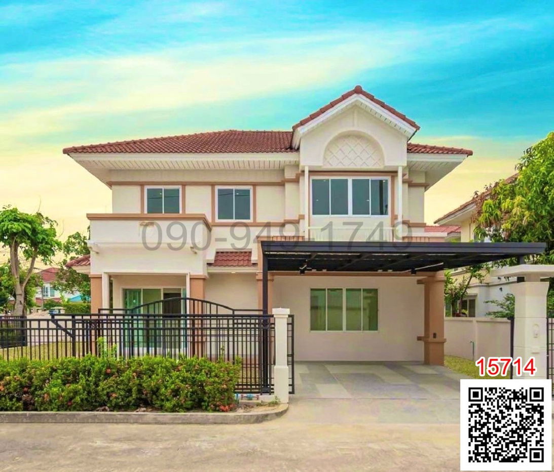 รูป เช่า บ้านเดี่ยว 2 ชั้น มณีรินทร์ พาร์ค รัตนาธิเบศร์ หลังใหญ่ หลังริม ใกล้สถานีรถไฟฟ้าบางรักน้อยท่าอิฐ - รูปที่ 1/13