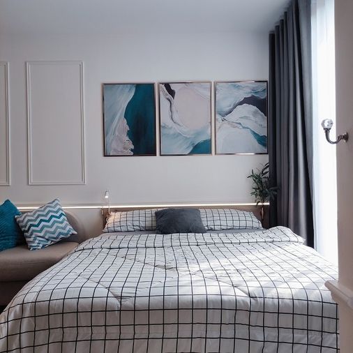 คอนโด ONEDER Kaset แต่งแบบห้องตัวอย่าง 1 ห้องนอน 25 ตรม. ตึก C ชั้น 5 มีเครื่องซักผ้า ของครบ สวยมาก