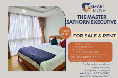 ๐ฅ For Sale !! Low rise !! ๐ฅ Code C20230209413...The Master Sathorn Executive, 2 bedroom, 2 bathroom, furnished, ready to move in, Special Deal!!๐ฃ๐ฃ