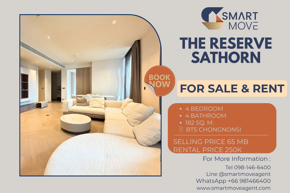 picture For Sale ! Luxury condo, high floor22+ Modern style, There is a bathtub!! ðĨ Code C20251000074...The Reserve Sathorn, 4 bed, 4 bath, Special Deal!! - 1/7
