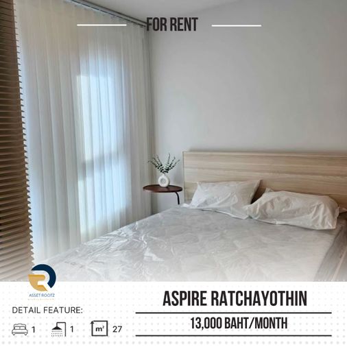 ให้เช่า 🔥 Aspire Ratchayothin 🔥เฟอร์นิเจอร์ เครื่องใช้ไฟฟ้าครบ >>ติดต่อเราที่ Line@assetrootz