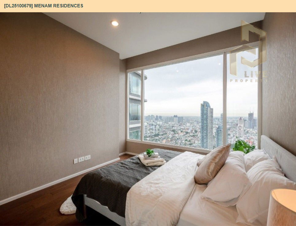 รูป DL25100679 ให้เช่าคอนโด แม่น้ำ เรสซิเดนท์ (Menam Residences) ใกล้ BTS สะพานตากสิน พร้อมเข้าอยู่ โทรด่วน 0614453194 LineID @162cjixi - รูปที่ 2/9