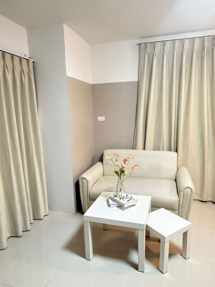 รูป ห้องอยู่ชั้น 8 ห้องมุม   พื้นที่ใช้สอย 27.27  ตรม. 1 ห้องนอน 1 ห้องน้ำ - รูปที่ 3/9