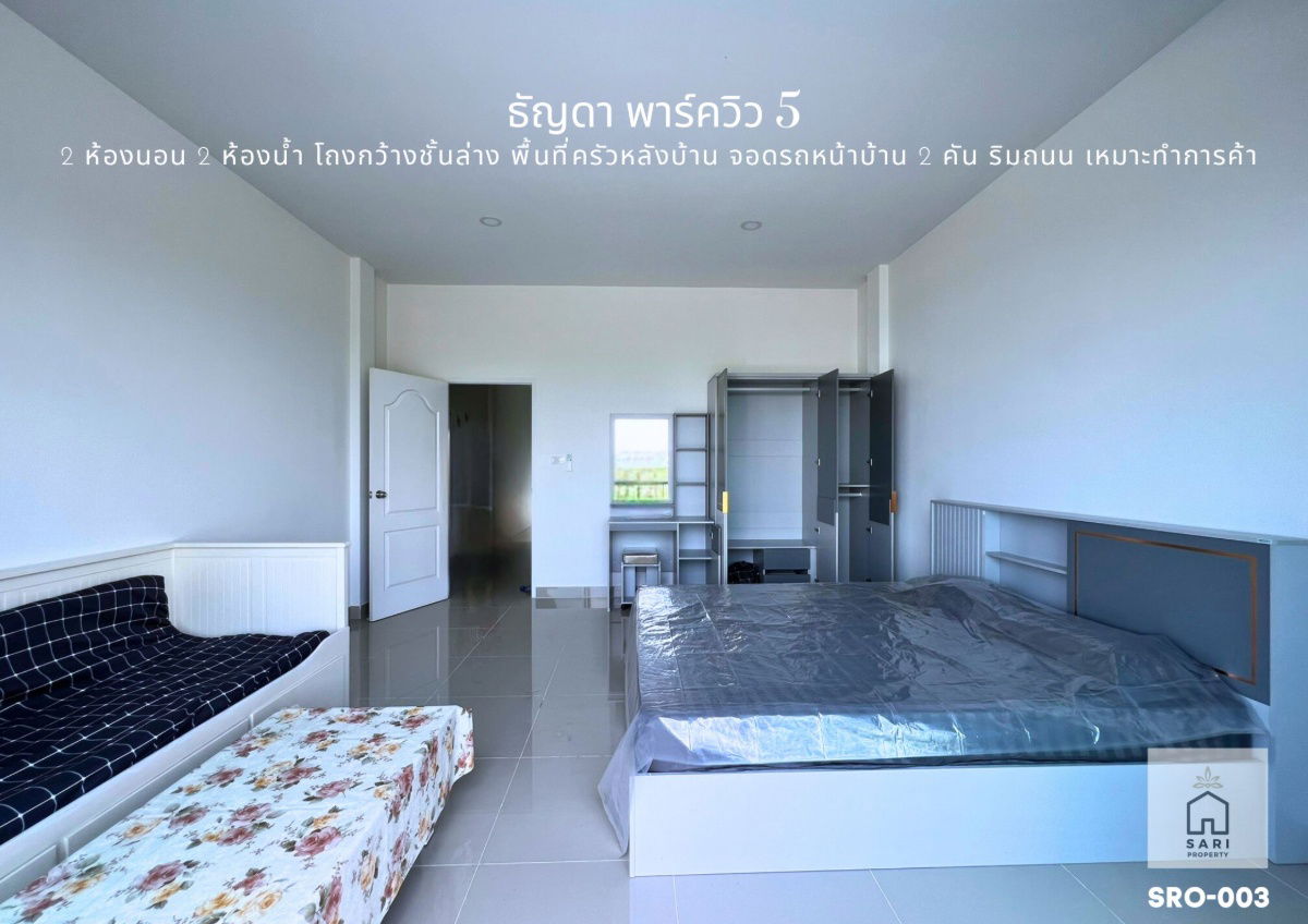 รูป ให้เช่า ทาวน์โฮมพร้อมอยู่ ธัญดา พาร์ควิว 5.1 เฟอร์ครบ ทำเลติดถนนใหญ่ เหมาะค้าขาย-ทำออฟฟิศ และอยู่อาศัยในตัว - รูปที่ 17/18