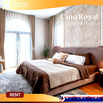 Houses for rent ม.นานาชาติแสตมฟอร์ด : Cinq Royal Krungthep Kreetha 💎 Super Luxury Home Fully furnished, 3-Storey House with Private Elevator 💎 