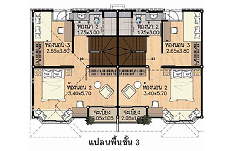 รูป ให้เช่า ทาวน์โฮม 3 ชั้น ศุภาลัยวิลล์หลักสี่-ดอนเมือง(หลังมุม) 3 ห้องนอน 3 ห้องน้ำ 2ที่จอดรถ 25,000/เดือน รวมส่วนกลางแล้ว พร้อมเข้าอยู่ - รูปที่ 4/12