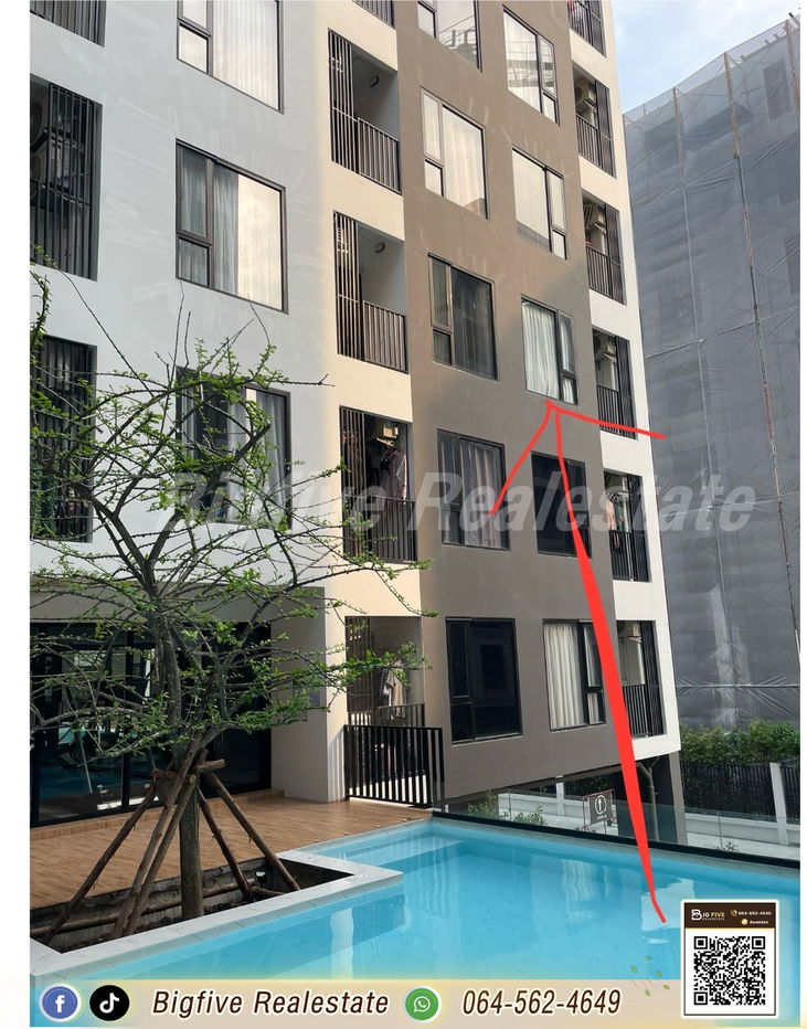 picture A68-085 A LAND CONDO for rent in Sai Noi Westgate, near the Sai Noi Electricity Authority. 4th floor, corner unit ✨ - 6/7