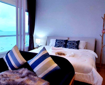 Condos for sale : Condo for sale near the sea, The Sea Sriracha, beautiful room, high floor, fully furnished, with furniture