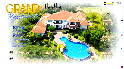 Houses for sale Royal Park Rajapruek : 🌴 Luxury Private Mansion for Sale in Hua Hin – 3.4 Rai Estate with Resort-Style Pool (Gant-307)