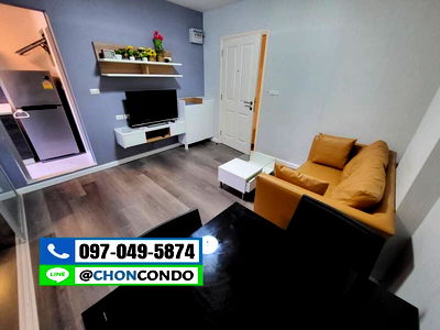 เช่าคอนโด บางแสน : DCondo ดีคอนโด ชั้น2 ตึกD  -----------มีเครื่องซักผ้า-----------Tel 097-049-5874 (Line: @choncondo มี@ด้วย)