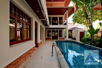 Houses for rent BTS Phra Khanong : 🔼🔽 AccomA 📩 Private Swimming Pool,Home Office 4 BR House in Khlong Tan Nuea (1914355)