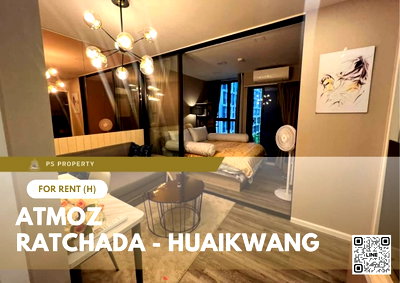 คอนโดให้เช่า : ให้เช่า 📍 Atmoz Ratchada - Huaikwang 📍 2 ห้องนอน เฟอร์นิเจอร์ และ เครื่องใช้ไฟฟ้าครบ ใกล้ MRT ห้วยขวาง