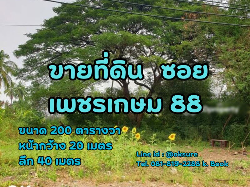 รูป 🌳 ขายที่ดินสวย ซ.เพชรเกษม 88 ราคาดี เดินทางสะดวก - รูปที่ 1/7
