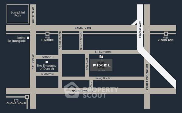 รูป คอนโด 1-ห้องนอน ที่ คอนโดเลต พิกเซล สาทร ใกล้ MRT คลองเตย (ID 450257) - รูปที่ 2/8