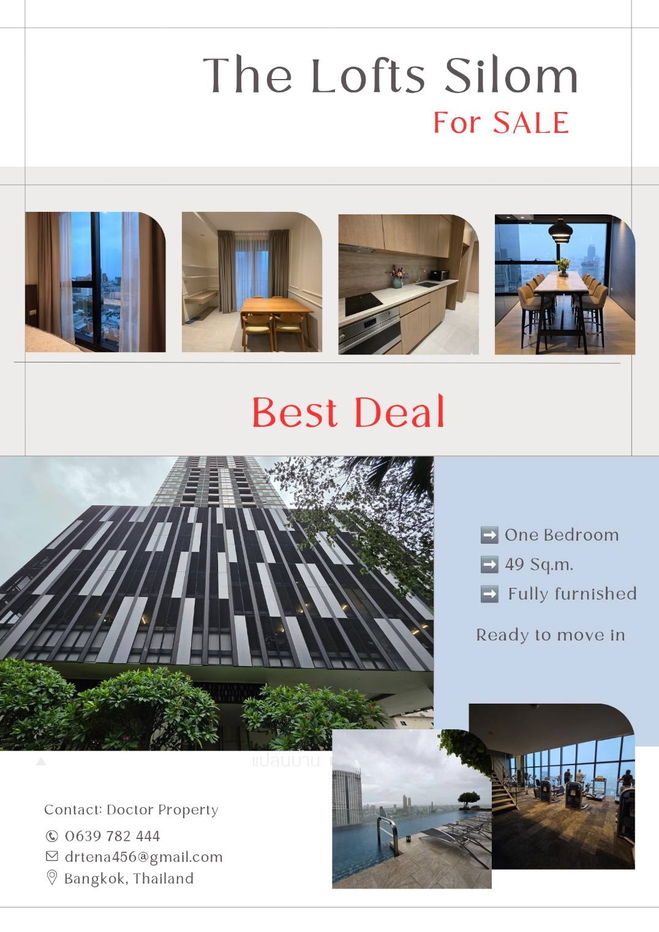 picture ðĨBest DealðĨThe Lofts Silom for Sale  One Bedroom, 49 Sq.m., Fully Furnished  Ready to move in! - 1/10