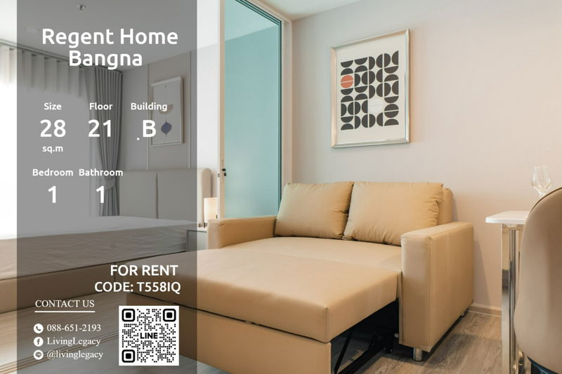 Condos for rent : T558IQ Condo For Rent Regent Home Bangna 28 Sq.M. Floo