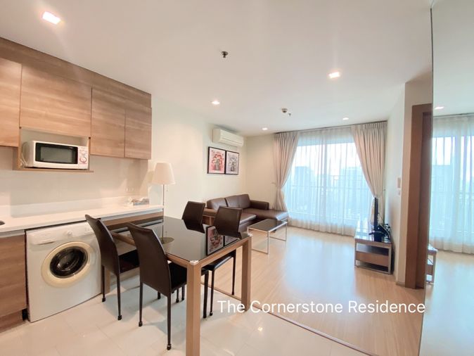 พร้อมให้เช่า 🔥🔥𝐑𝐡𝐲𝐭𝐡𝐦 รัชดา-ห้วยขวาง🔥🔥  2 ห้องนอน 1 ห้องน้ำ ชั้นสูง (ห้องมุม) 🚇 ติด MRT-ห้วยขวาง :  [492]