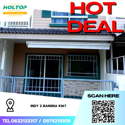 เช่าทาวน์โฮม นิคมอุตสาหกรรมบางปู : #Z2995💥 031168 🔥ให้เช่าบ้าน Indy 2 Bangna KM.7