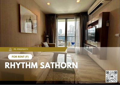 คอนโดให้เช่า : ให้เช่า 📍 Rhythm Sathorn 📍 เฟอร์นิเจอร์ และ เครื่องใช้ไฟฟ้าครบ ใกล้ BTS สุรศักดิ์
